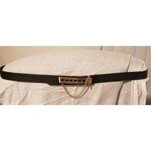 Asos Curve Classic Black Belt with Unique Bar/Loop Closure Sz 20/22 EUC